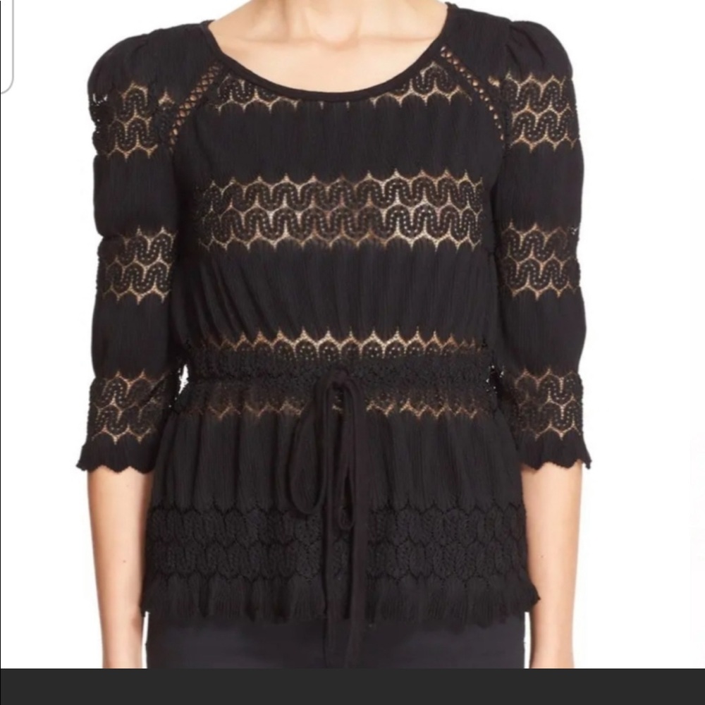 free peole fire island Crochet Ruffle Top Size Small
